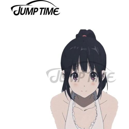 Jump Time 13 x 7.2cm For CHITANDA ERU Sexy Girl Car Truck Decal Anime Waterproof Bumper Window Stickers for Vehicle Truck
