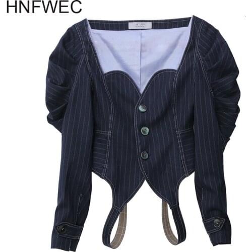 2020 New Spring Cournt Styles V-neck Bust Circle Deisgns Denim Bandage High Waist Sexy Short Coat Female Trench V426