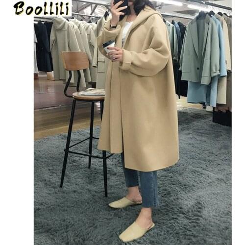Boollili Spring Autumn Coat Women Clothes 2020 Korean Oversized Women Coat Vintage Wool Coat Women Manteau Femme Casaco