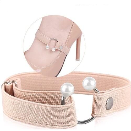 1Pair Women Shoelace for High Heels Adjustable Elastic Shoe Strap Belt Ankle Holding Anti-Skid Elastic Shoe Strap