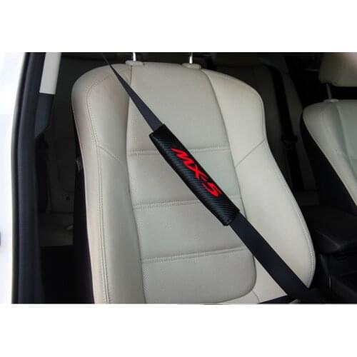 2pcs PU material carbon fiber texture Fashion Car Seat Belt Cover Car Seat belt shoulder Pads For Mazda MX5