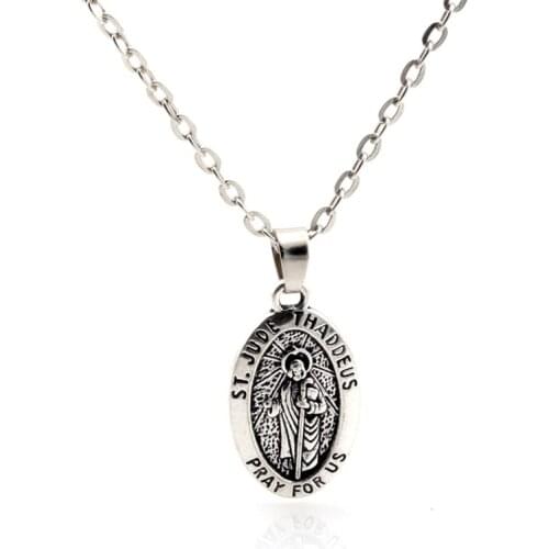 30pcs Zinc Alloy ST. JUDE THADDEUS Charms Pendant Necklaces Clavicle chain C13