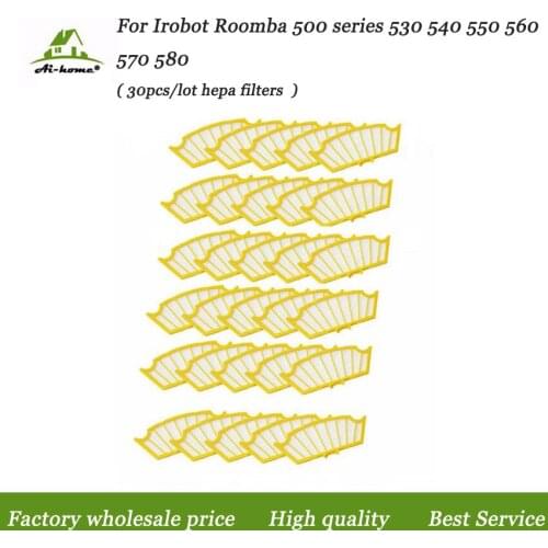 30 x High Quality Hepa Filters Replacement Parts for iRobot Roomba 500 Series 527 528 530 532 535 540 555 560 562 Vacuum Robots