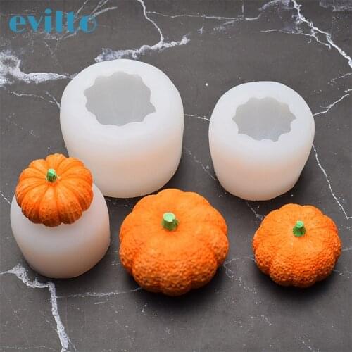 3D Pumpkin Shape Soap Molds DIY Candles Mould Silicone Handmade Arome Wax Soap Mold Chocolate Cake Baking Molds