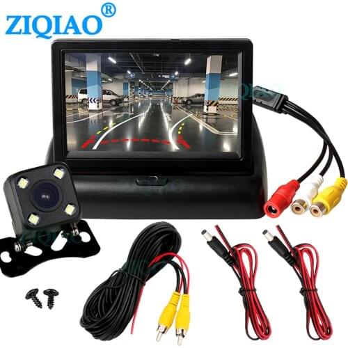 ZIQIAO 4.3" TFT LCD Car Foldable Monitor Dynamic Camera Reverse Parking Camera For Parking Reverse Monitor System