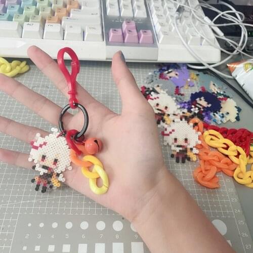 Anime Genshin Impact Kaedehara Kazuha Pixel Style Keychain Collection Cartoon Small Pendant School Bag Itabag Keyring Gifts