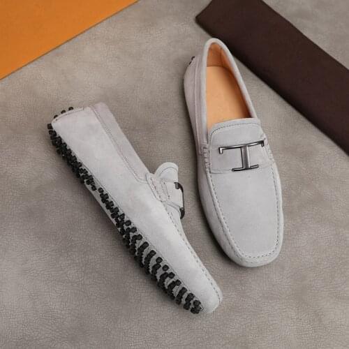 Guangzhou 2020 new mens bean shoes leather leisure driving bean shoes mens shoes