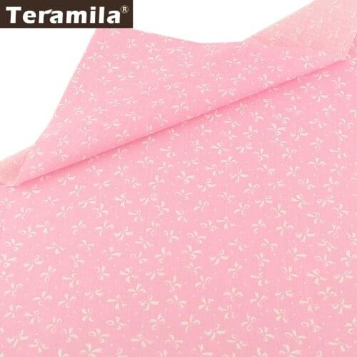 Teramila Cotton Plain Fabric Bow Designs Pink Bottom Quilting Patchwork Tissue Textile DIY For Beginner Scrapbooking Tissue