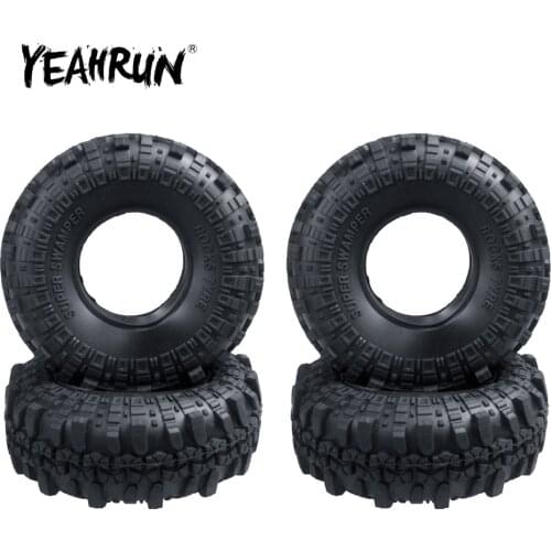 YEAHRUN 1/4Pcs 110mm OD 1.9 inch Wear-resisting Wheel Rim Rubber Tires for Axial SCX10 D90 TRX-4 1/10 RC Rock Crawler Car Parts