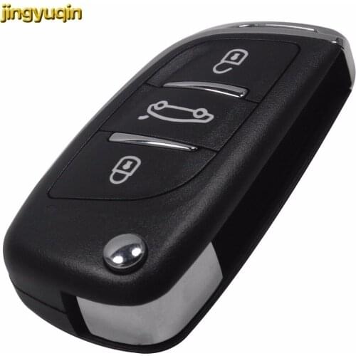 Jingyuqin Folding Flip Car Key Shell Case 3 Button for Audi A6 for VW for Pasha Te For Bora for Skoda for Seat Without Blade