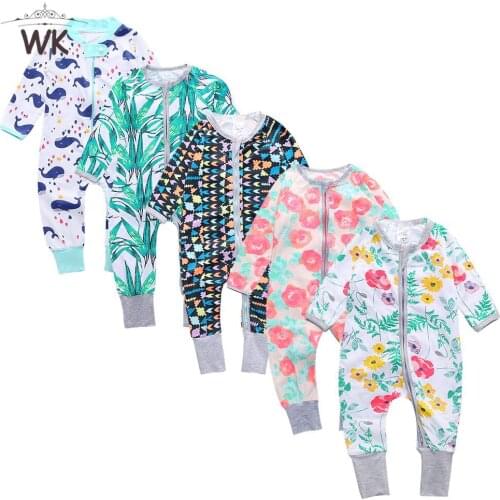 Newborn Boy Clothes for babies Toddlers Long Sleeve Floral Print Baby Girl Childrens Overalls Pyjamas Kids Clothing Girl Fall