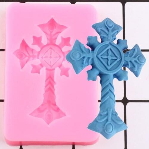 Cross Silicone Mold DIY Party Fondant Cake Decorating Tools Sugarcraft Candy Chocolate Gumpaste Molds Jewelry Resin Clay Mould