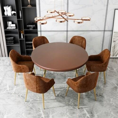 Elastic Edged Fitted Table Cover Cloth Round Tablecloth 48inch for Party BBQ