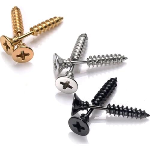 Fashion Small Screw Back Stud Earrings For Women Men Stainless Steel Hip Hop Clip On Ear Punk Jewelry acero inoxidable joyeria