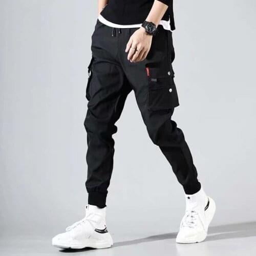 Mens Side Pockets Cargo Harem Pants 2021 Hip Hop Casual Male Tatical Joggers Trousers Fashion Casual Streetwear Pants