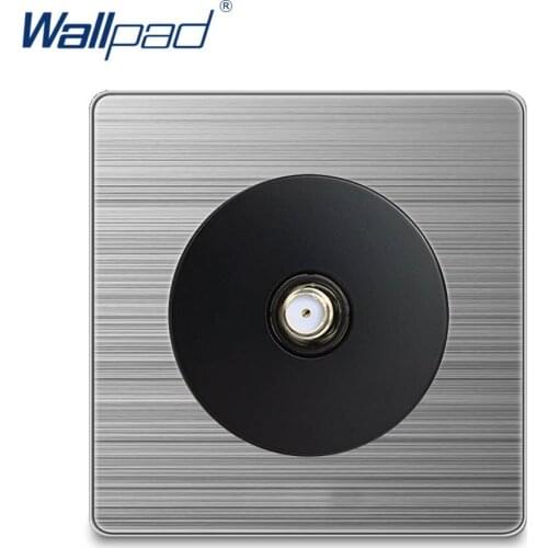 Wallpad 2020 SAT Satellite Socket Television Wall Power Socket Electric Outlet Silver Stainless Steel Panel For Home