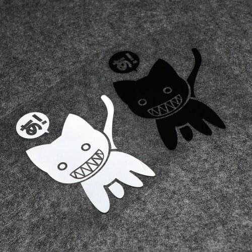 NO.S351 Cute Black White Cartoon Cat Waterproof Car Side Window Stickers and Decals Car Trunk Windshield Sticker