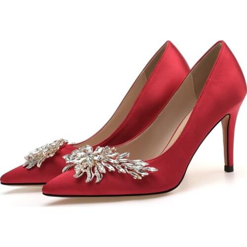 2021 New Arrival White Pointed Toe Wedding Shoe Bridal High Heels Shoe Ladies Party Dress Shoes Woman High Pumps