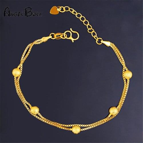 Wholesale 24k Gold Bead Bracelet for Women Top Quality Adjustable Bracelet No Fade