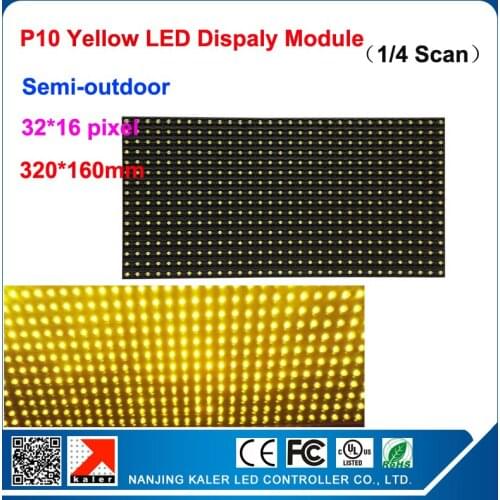 TEEHO P10 Semi-outdoor yellow 320*160mm led display panel module 1/4 scan constant current DIP led sign screen board accessories