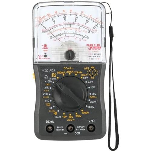Mini Handheld Analog Multimeter AC/DC Voltmeter Ammeter Resistance Continuity Capacitance Fuse & Diodes Tester