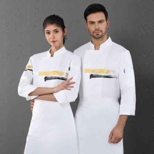 Chefs Work Clothes Long Sleeve Breathable Cook Jackets Hotel Restaurant Kitchen Bakes Cake Overalls Unisex Chef Uniform
