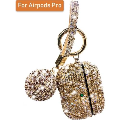 Luxury Diamond Covers For Apple Airpods Pro 3 Cases, Bling Girls Protective Cover With Hanging Keychain Women Girl Birthday Gift