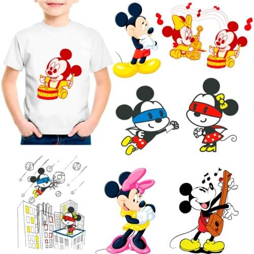 Mickey Minnie lovely Mickey Mouse Patch Ironing transfer Vinyl Heat transfer Hot paste clothes Childrens clothing appliques