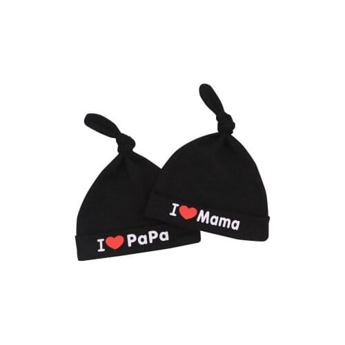 Baby Hats 100% cotton Printed Baby Hats & Caps For 0-6 Months Newborn Love papa mama Baby Accessories Dropshipping