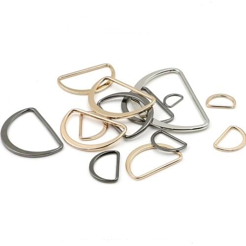 20pcs/lot 15mm/20mm/25mm/30mm/40mm silver black bronze gold type D ring Connection alloy metal shoes bags Buckles DIY Accessory