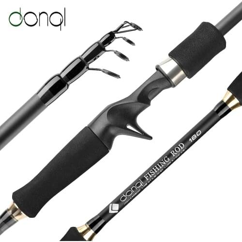 DONQL Carbon Fiber Telescopic Casting Fishing Rod 1.8M-3.0M Carp Feeder Rod Travel Surf Spinning Fishing Rod Equipment