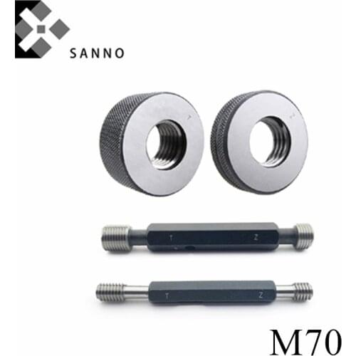 Screw thread plug gauge M70x6 - M70x0.5 6g 6H go nogo thread ring gauge precision measuring instruments tool