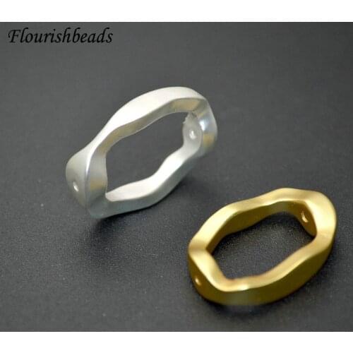 Waved Oval Shape Plated Matte Finish Beads Has Hole Jewelry Makings Bracelet Charms Necklace Pendant Choker Supplies