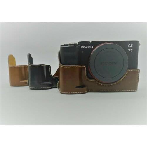 PU Leather Protect Half case Bag Grip for Sony Alpha A7C