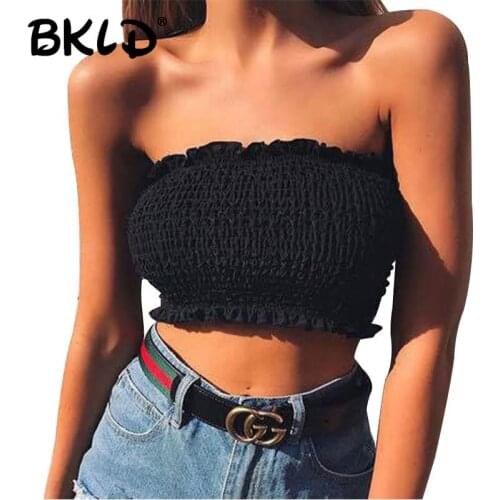 BKLD Solid Women Boob Tube Top 2018 Summer Female Sexy Sleeveless Off Shoulder Tube Crop Top Women Fashion Tube Top