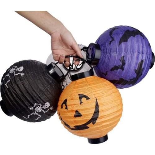 1pcs 2.7*7.8*8.6inch Black/White Color Vintage Hanging Paper Lanterns Lamps Lights Halloween Decoration for Party Accessories