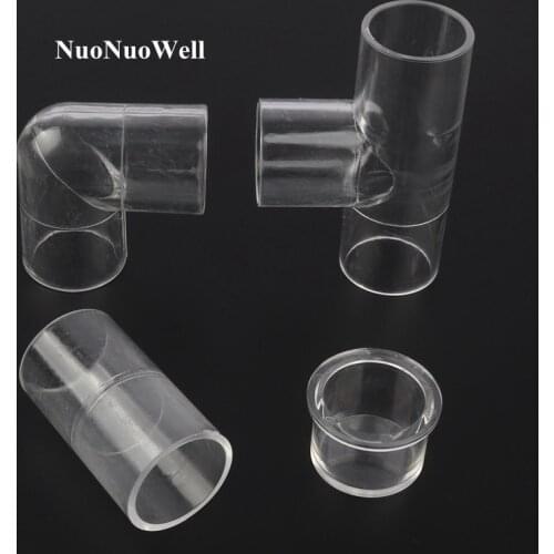 1pc 16 20 25mm Acrylic Joints Aquarium Fish Tank Fittings Garden Water Pipe Connectors Highly transparent Plexiglass Joint