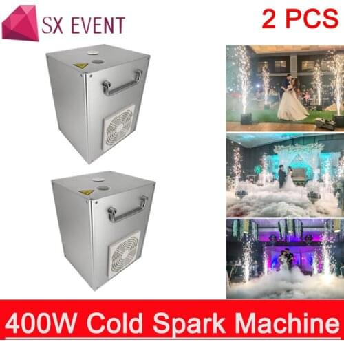 2pcs/lot silver white 400W Professional dmx stage cold spark fountain Spark Sparkler Pyro Pyrotechnics Fireworks Machine