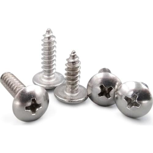 20pcs 3D Printer Accessories M5mm 304 Stainless Steel Flat Head Self-tapping Screw Mushroom Head M5*10