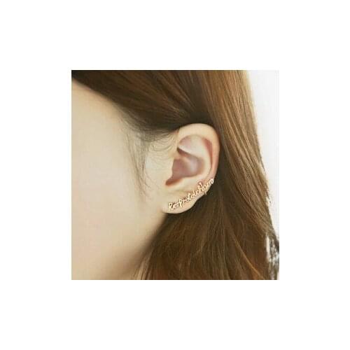 2020 personality Punk Style Ladies Ear Cuff Gold Letter Earring Clip For Women jewelry wholesale Female