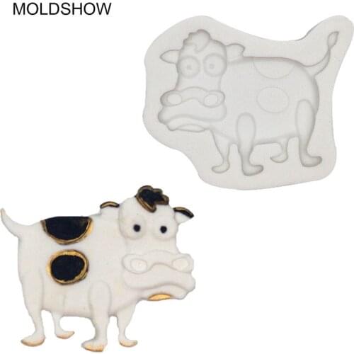3D Lovely milk cow cattle Silicone Moulds chocolate mold Fondant cake Decorating Tool DIY Baking gateau cupcake toppers molds