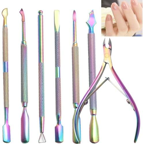 7/6PCS Stainless Steel Nail Cuticle Nipper Scissors Nails Tweezer Clipper Dead Skin Remover Scissor Pedicure Manicure Tool
