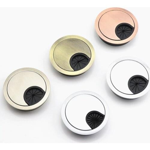 8pcs/Pack Computer Grommet Table Cable Outlet Port Surface Line Box Zinc Alloy Desk Wire Hole Cover