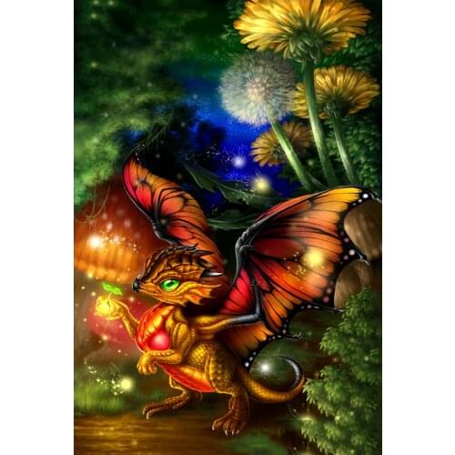 Full Square/Round Drill 5D DIY Diamond Painting "Night Dragon" Embroidery Cross Stitch 3D Home Decor