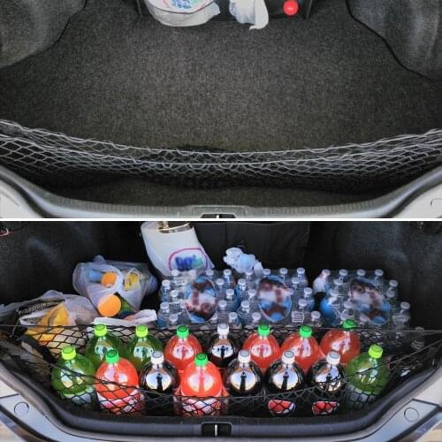Auto Trunk Rear Cargo Organizer Storage Mesh Car Storage Net Holder With 4 Hooks Durable Car Styling Car Interior Accessories
