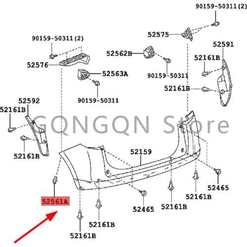 CAR clip (for rear bumper fixing frame)) 2004- 2013 Toy ot aRAC TIS PO RTE ETI OS/LIV A/CRO SS clip