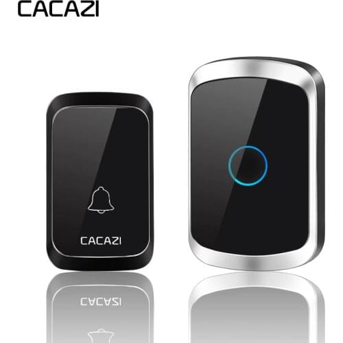 CACAZI Wireless Doorbell 300M Remote Waterproof 1 Button 1 2 Receiver Intelligent Wireless LED Light Home Call Door Bell Chime