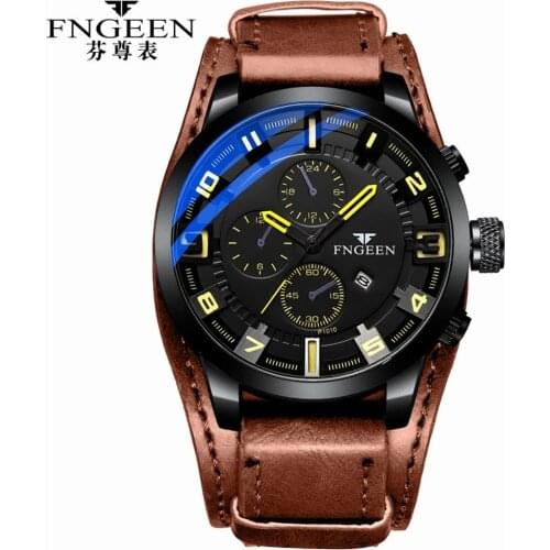 2021 Top Brand Luxury Mens Watches Male Clock Date Sport Military Hour Leather Strap Quartz Business Watches Relogio Masculino
