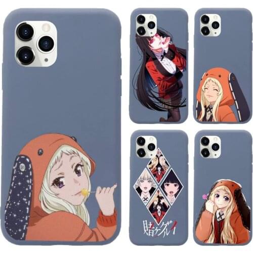 Kakegurui Jabami Yumeko crazy excitement Phone Case Blue Candy Color for iPhone 11 12 mini pro XS MAX 8 7 6 6S Plus X SE 2020 XR