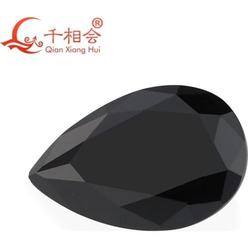Black color pear shape dia mond cut Sic material Moissanite loose stone